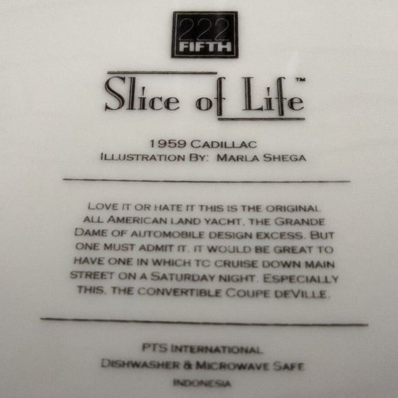 Slice of Life 1959 Cadillac Collector's Dinner Plate - Picture 6 of 6